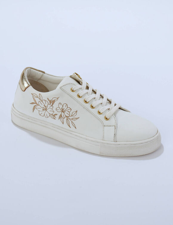 Baskets brodées et zippées  (blanc)