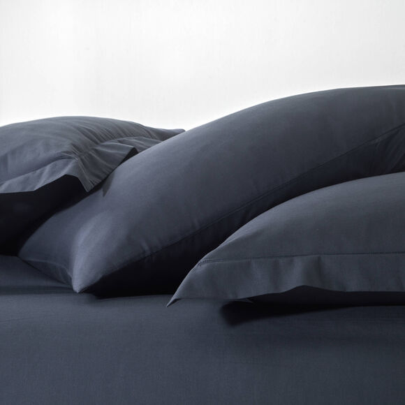 Linge de lit uni - polyester-coton 57 fils/cm&sup2; (bleu encre)