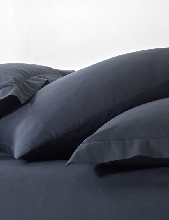 Linge de lit uni - polyester-coton 57 fils/cm&sup2; (bleu encre)