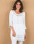 Lange tuniek met macramé en 3/4-mouwen (wit)