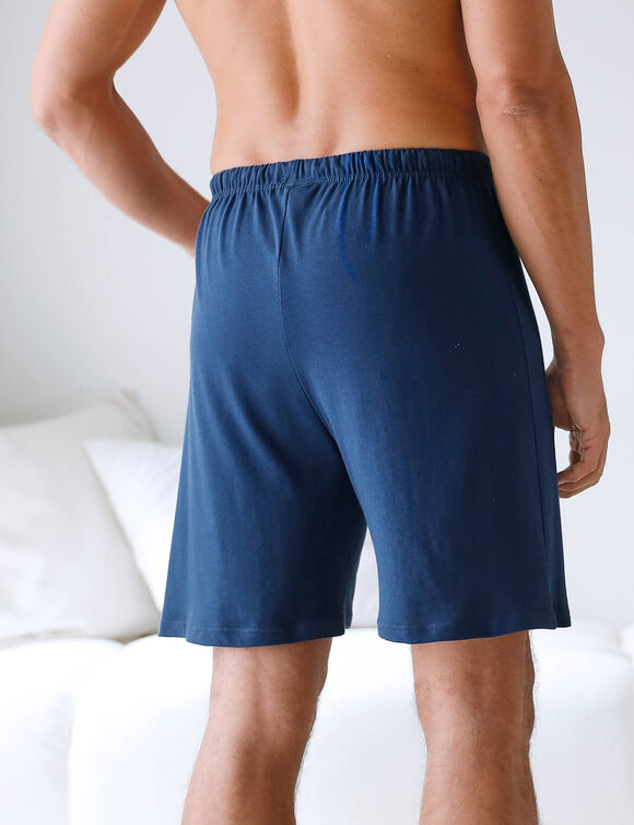 Pyjamashort in katoen, marineblauw (marine / aqua)