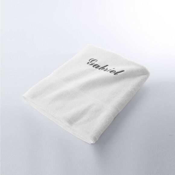 Effen handdoek, zacht comfort, personaliseerbaar (wit)