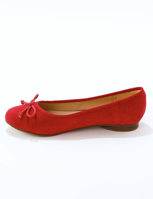 Ballerines plates microfibre (rouge fonc&eacute;)