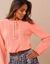 Pull ajouré col tunisien boutonné (pêche)