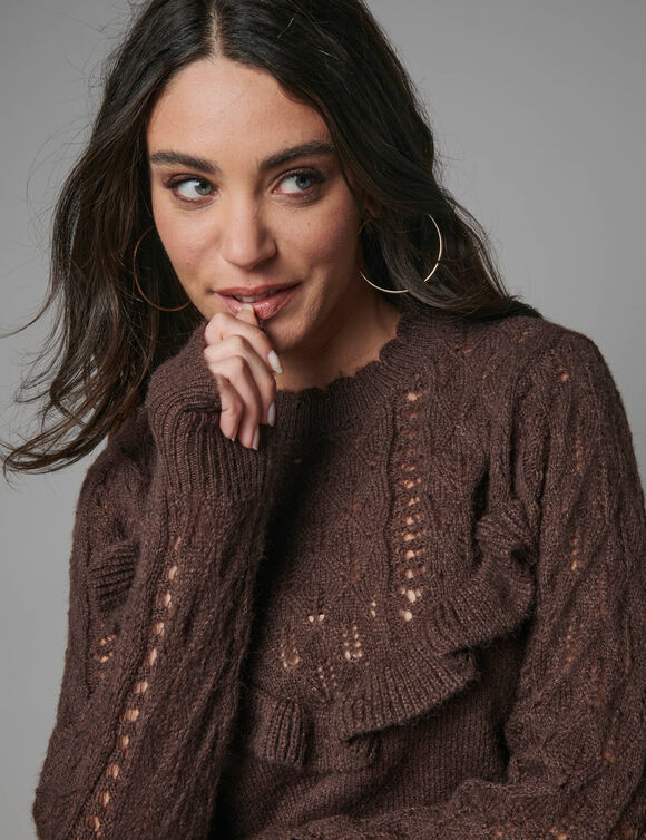 Pull volant&eacute; (chocolat)