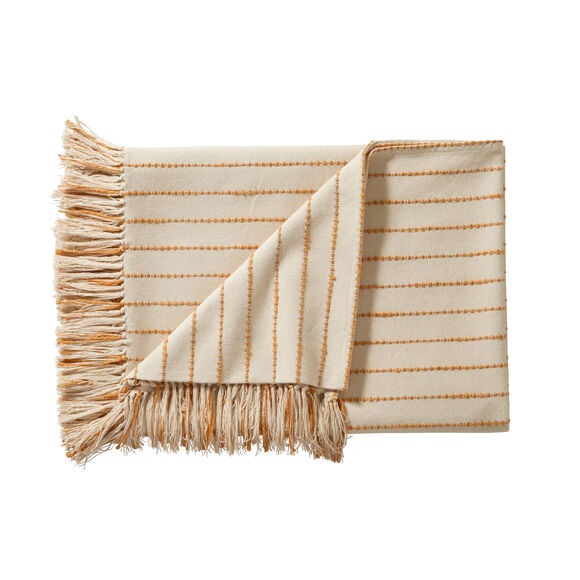 Plaid ou jeté de canapé tissage artisanal (naturel / miel)