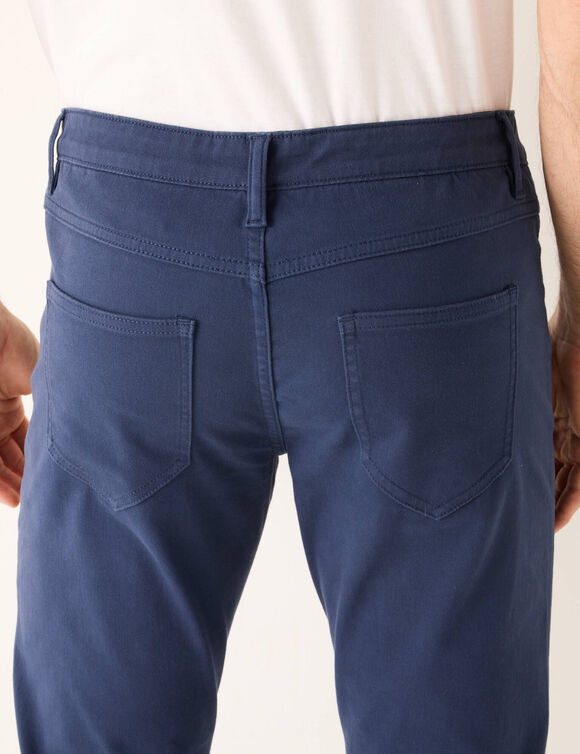 Pantalon droit 5 poches ceinture &eacute;lastiqu&eacute;e invisible - L32 (marine)