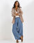 Ruime broek in lichte jeans, elastische taille (bleached)