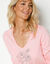 Pyjama en coton manches longues imprim&eacute; roses (gris / rose)