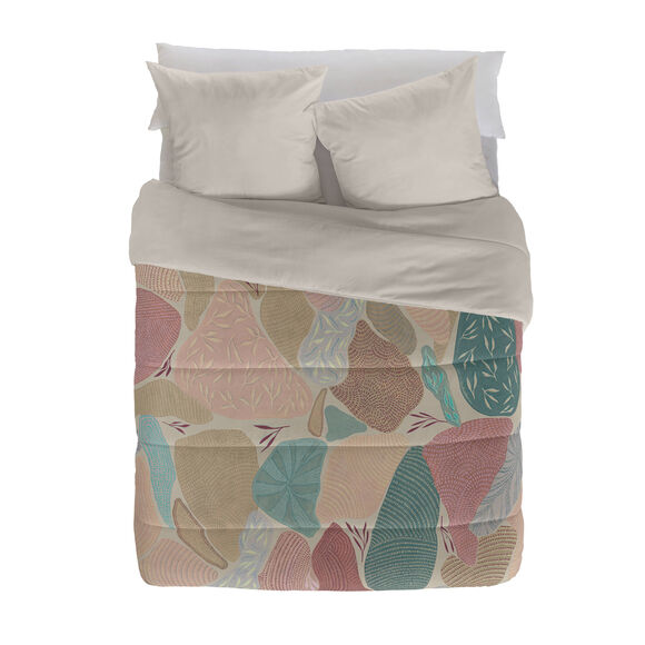 Bedrukt dekbed in microvezel Catalan 200 g/m&sup2; (blauw / roze)