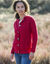 Cardigan in fantasietricot met knoopsluiting  (rood)