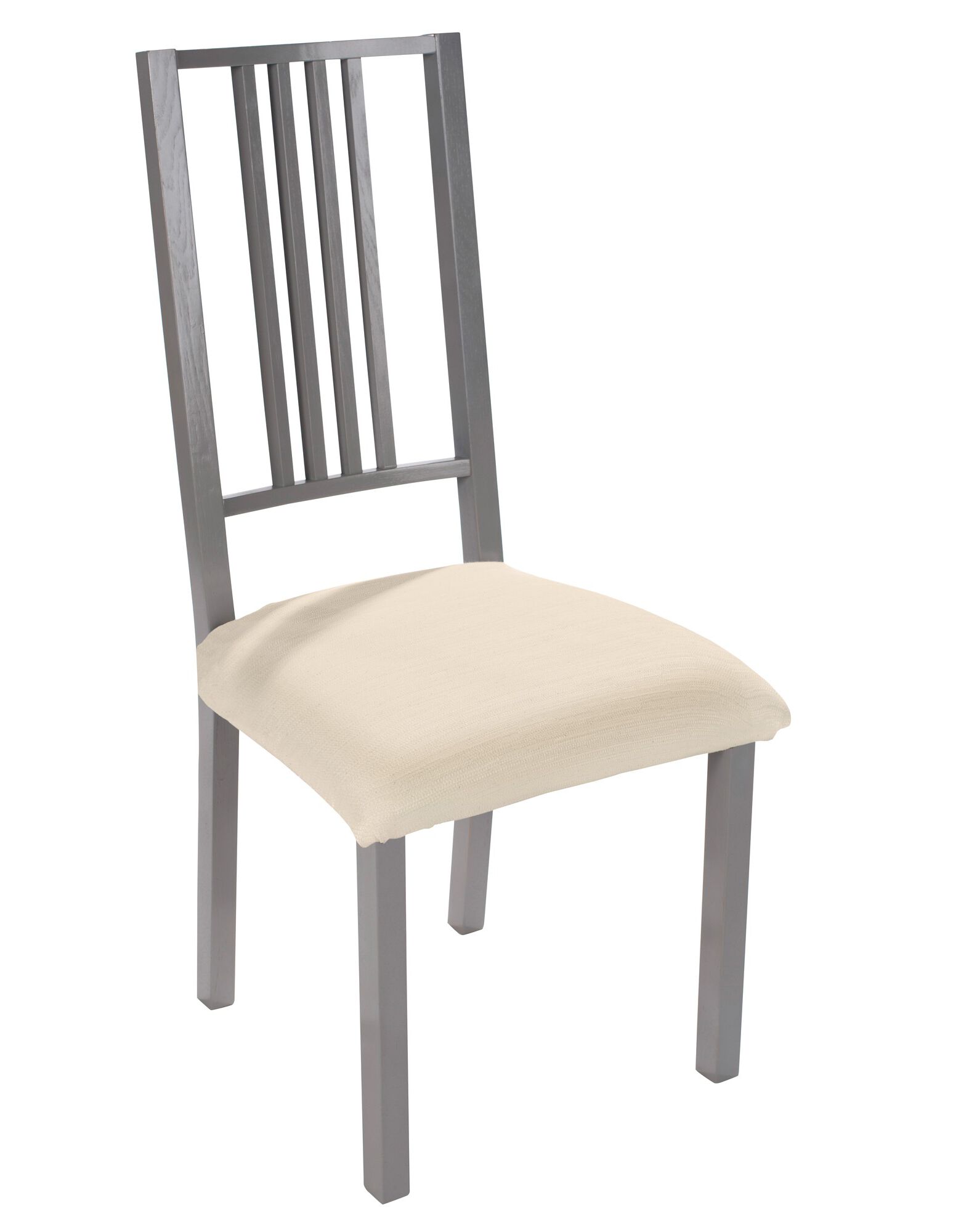 Housse chaise unie extensible  housse intégrale ou assise seule, écru