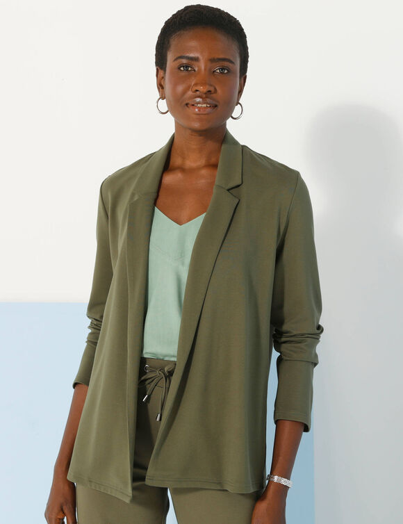 Veste blazer, maille milano (kaki)