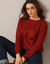 Pull torsadé - maille anglaise (rouge foncé)