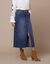 Rechte rok met split, jeans (stone)