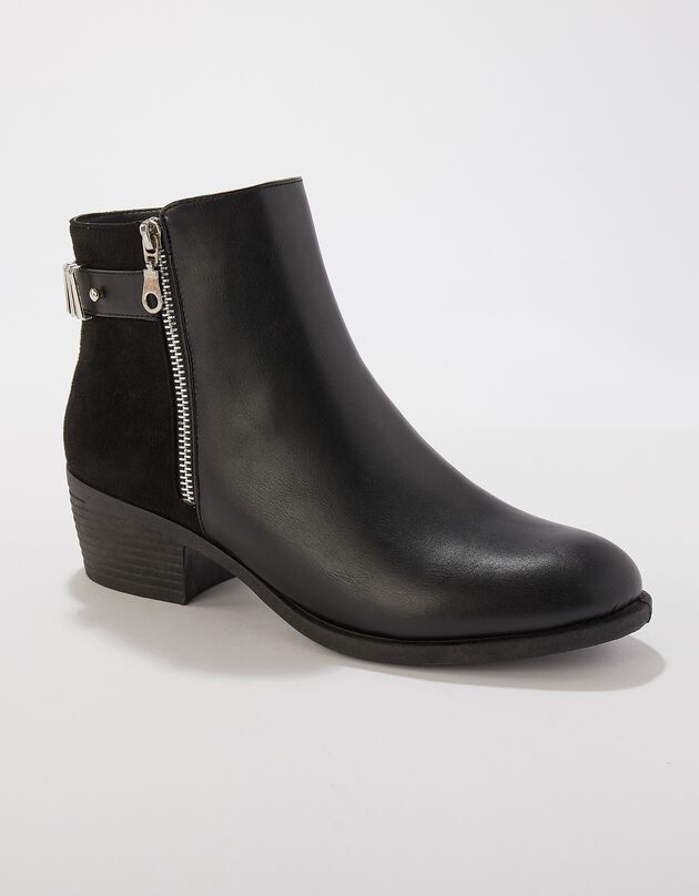 Boots zippées et boucles, noir, hi-res