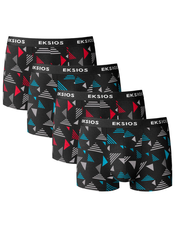 Boxer imprimé géométrique - lot de 4 (noir)