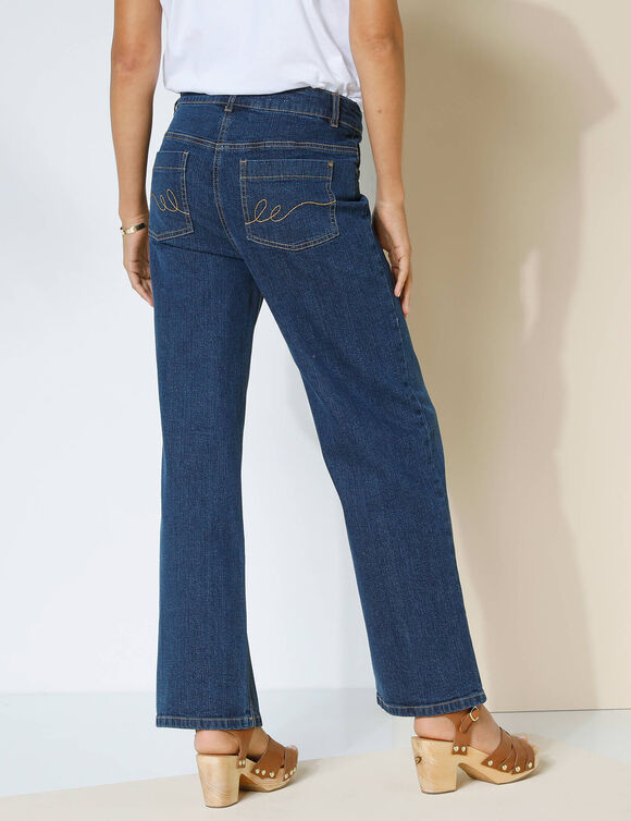 Jean coupe large stretch, petite stature (dark blue)