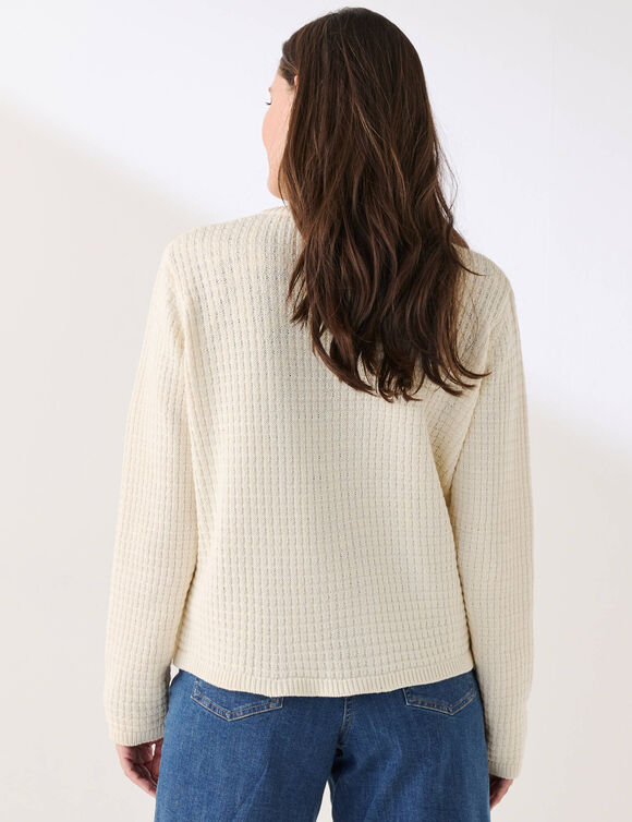 Cardigan en maille manches longues (&eacute;cru)