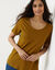 T-shirt col rond manches courtes (vert olive)