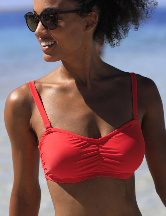 Haut de maillot de bain avec armatures Solaro - forme bandeau (grenadine)