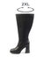 Bottes Melissa larges mollets 2XL, &agrave; talon et bande &eacute;lastiqu&eacute;e (noir)