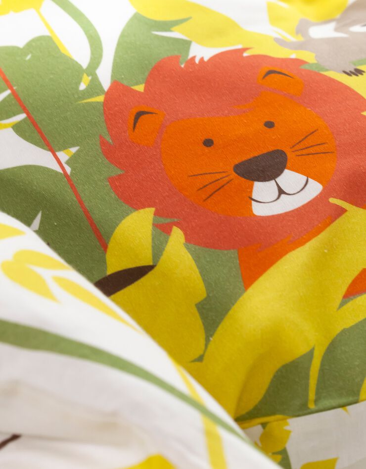 Bedlinnen voor kinderen Jungle, met dierenprint, voor 1 persoon - katoen (beige)
