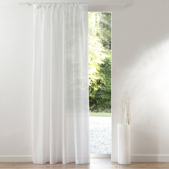 Panneau lin polyester base plomb&eacute;e finition galon fronceur (blanc)