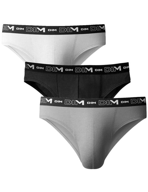 Gesloten slip met lage taille Dim - set van 3 (grijs + wit + zwart)
