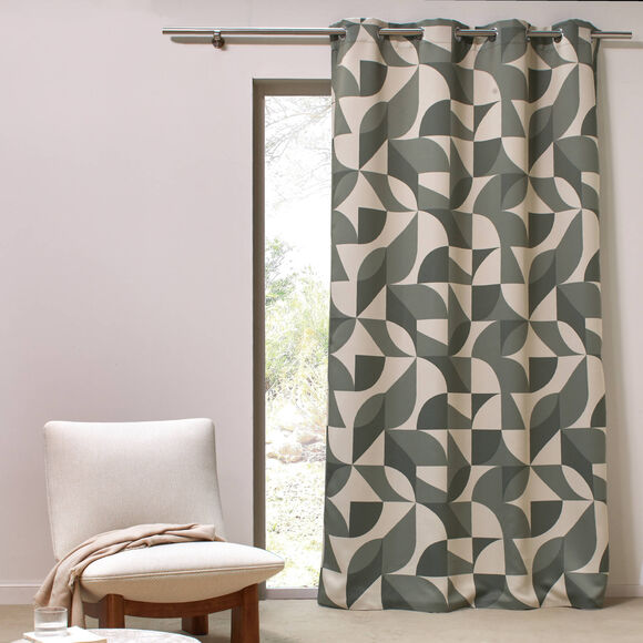 Rideau occultant imprim&eacute; graphique (vert)