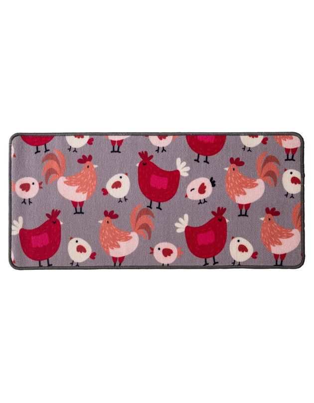 Tapis cuisine motif poules (multicolore)