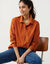 Chemise droite en velours milleraie (caramel)