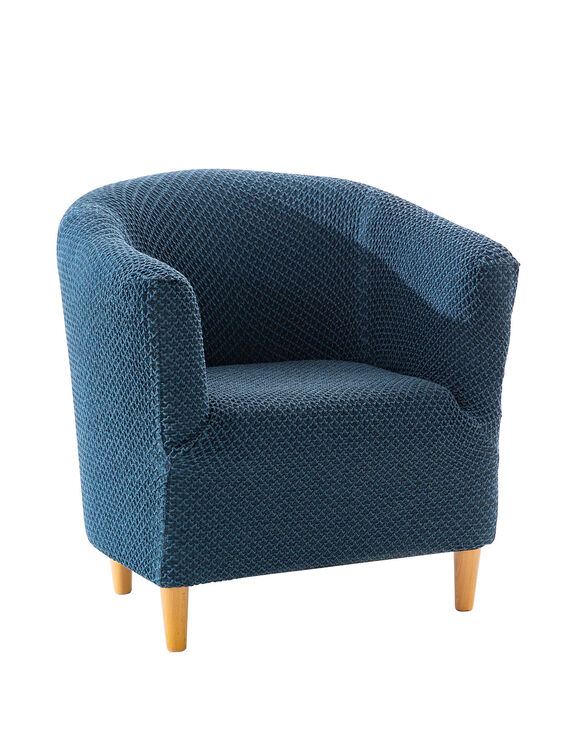 Getextureerde bi-rekbare hoes, voor kuipzetel (blauw)
