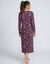 Nachtjapon met lange mouwen en &lsquo;rozen&rsquo;-print (pruim / roze)
