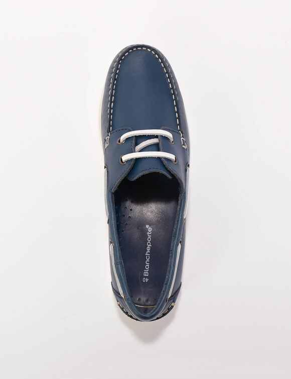 Bootschoenen in leer (marine)