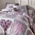 Linge de lit Lovely en flanelle imprim&eacute; coeurs  (gris / parme)