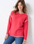 Pull bicolore en maille moelleuse  (rose)