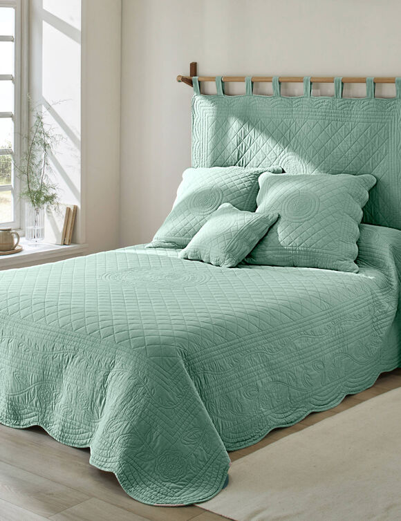 Effen hoofdeinde in katoen, boutisstijl, Cassandre (groen)