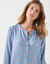 Nachthemd in liketmodel met knopen vooraan en bloemenprint (blauw / roze)