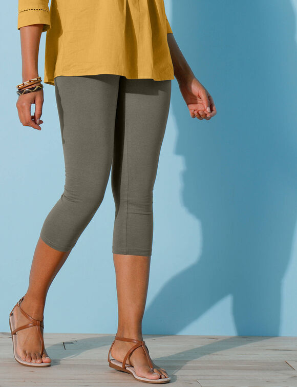 Corsaire extensible taille &eacute;lastiqu&eacute;e - lot de 3 (kaki + noir + blanc)