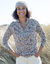 T-shirt met hoge kraag en ritssluiting, lange mouwen, bedrukt met zebraprint (chocolade)