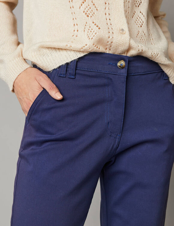 Chino stretchbroek (marine)