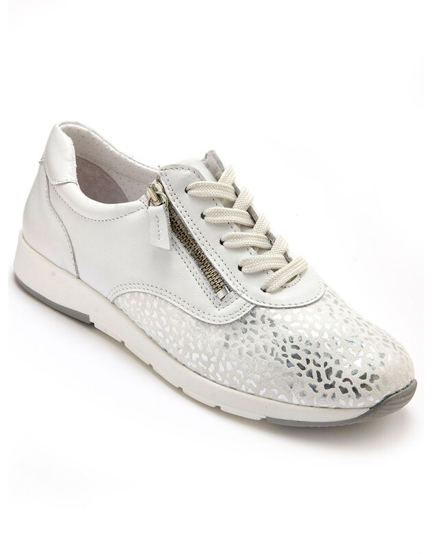 Derbies en cuir Hallux Confort (blanc / argenté)