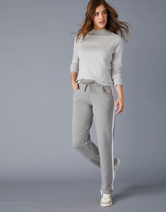 Tweekleurige joggingbroek (chiné grijs / wit)