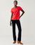 Effen T-shirt met 'hart' borduursel, korte mouwen (rood)