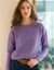 Pull col rond en maille fantaisie (parme) Pull col rond en maille fantaisie (parme)