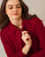 Gilet zippé col polo, maille torsadée (rouge foncé)