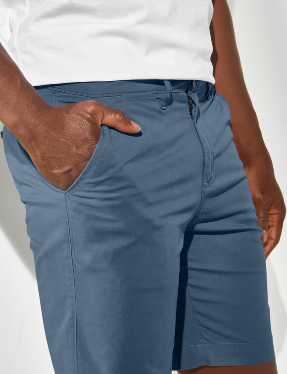 Bermuda chino arrondi sous le ventre (bleu gris&eacute;)