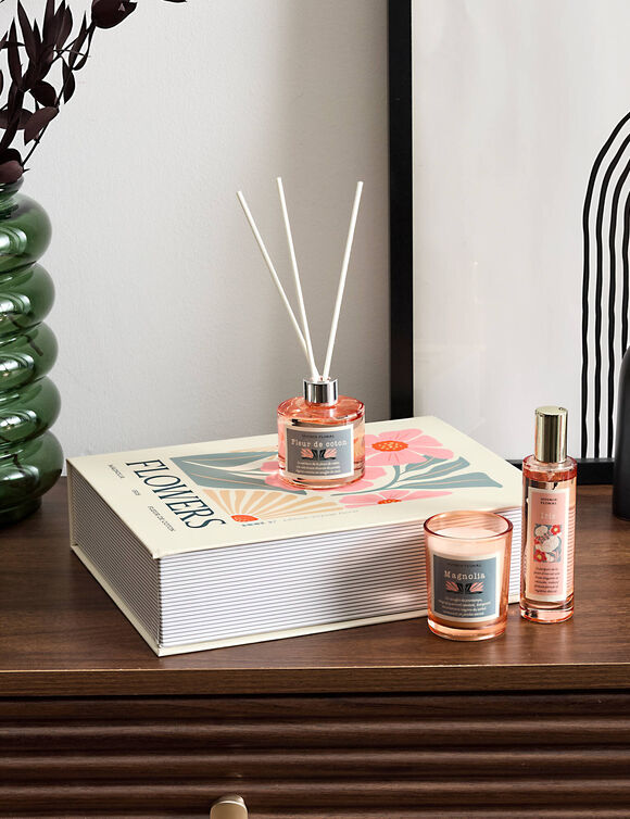 Box met geurkaars en huisparfums (roze)