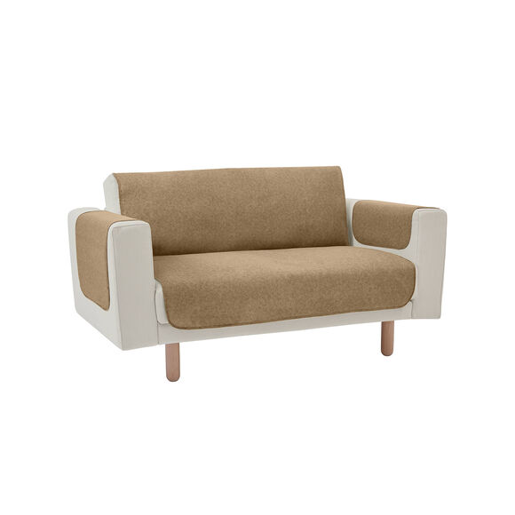 Prot&egrave;ge-salon faux-uni antiglisse (taupe)